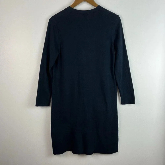 J. Jill V-neck Button Front Cardigan Duster Womens‎ S Navy Blue Long Sleeve - Picture 4 of 11